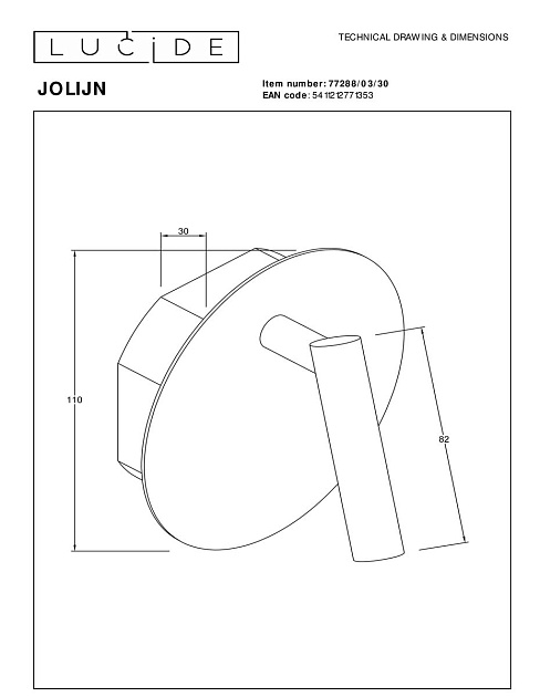 Спот Lucide Jolijn 77288/03/30 изображение 2 Спот Lucide Jolijn 77288/03/30 Фото № 2