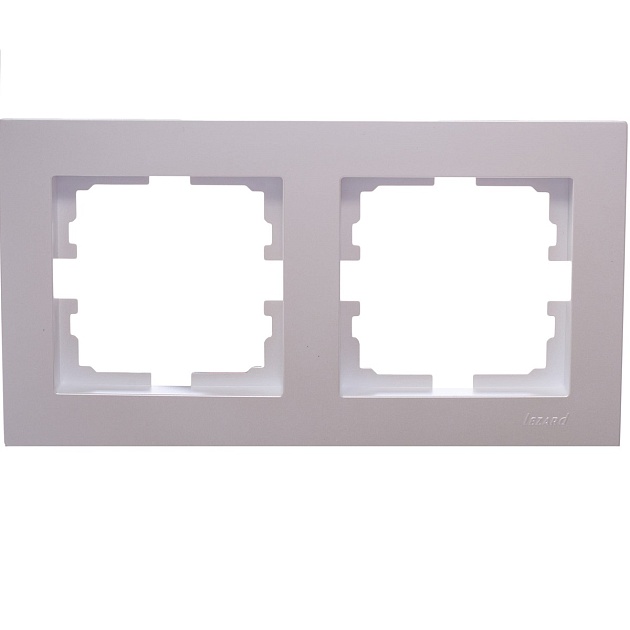Рамка 2-ая горизонтальная Lezard Vesna белый жемчуг 742-3000-147 Фото № 