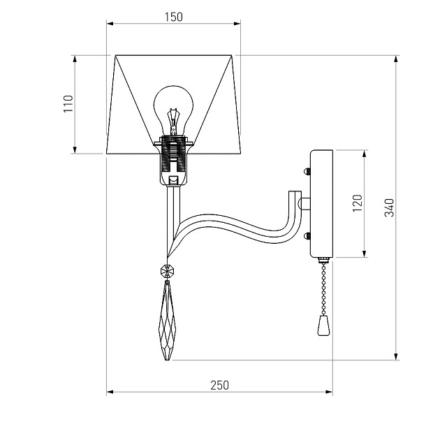 Бра Eurosvet Madera 10127/1 хром изображение 2 Бра Eurosvet Madera 10127/1 хром Фото № 2