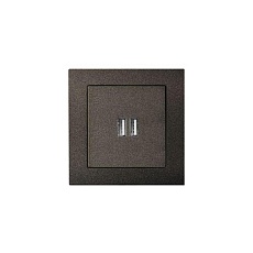 Розетка 2xUSB Liregus Epsilon антрацит 28-1136