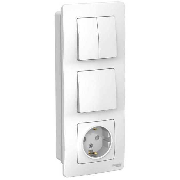 Блок розетка-выключатель Schneider Electric Blanca белый BLNBS101201 Фото № 