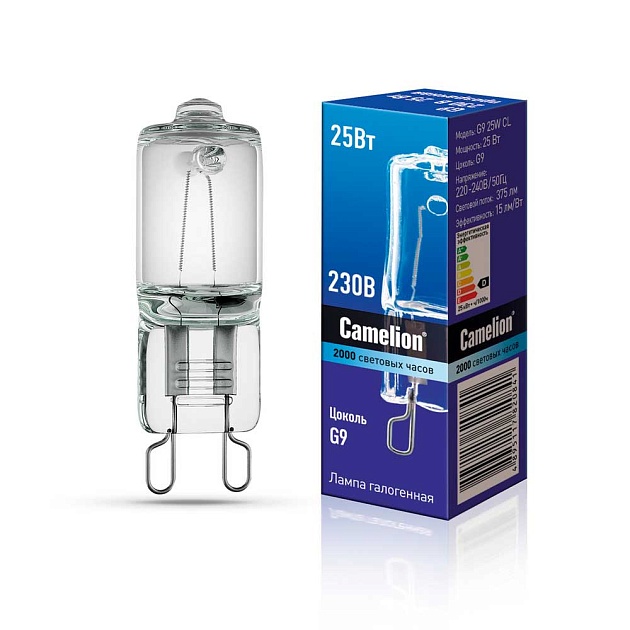 Лампа галогенная Camelion G9 25W CL 3000K 5845 Фото № 