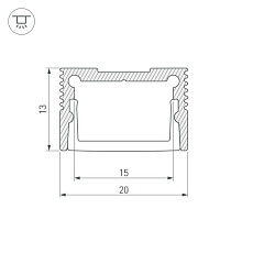Профиль SL-SLIM20-H13-3000 ANOD 036036 1