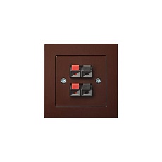 Аудиорозетка двойная Liregus Epsilon коричневый 28-1441