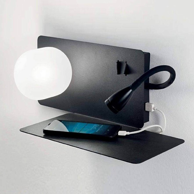 Бра Ideal Lux Book-2 Ap Nero 174846 Фото № 