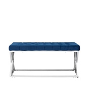 Банкетка Stool Group ИНСИГНИЯ вельвет синий сталь серебро BENCH-011 3