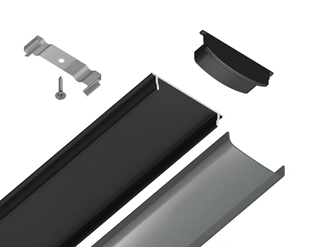 Профиль с рассеивателем Ambrella Illumination GP1600BK/BK изображение 9 Профиль с рассеивателем Ambrella Illumination GP1600BK/BK Фото № 9