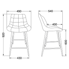 Полубарный стул AksHome Linx бежевый, велюр 86207 1