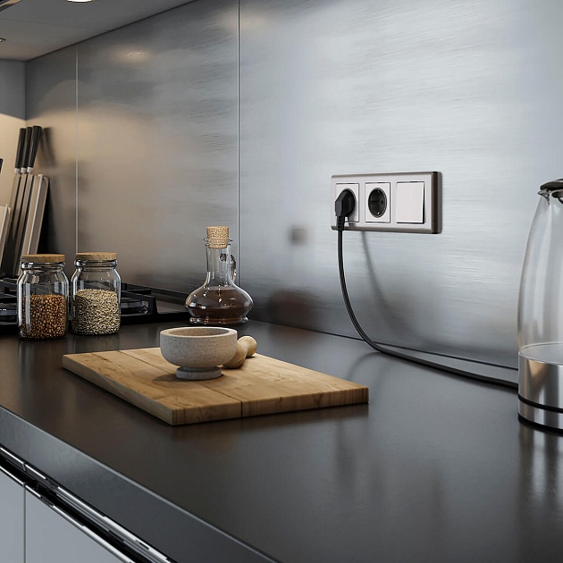 Розетка с заземлением Werkel глянцевый никель W1171002 4690389157950 Фото № 5