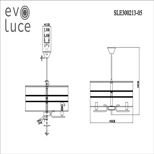 Подвесная люстра Evoluce Almese SLE300213-05 изображение 2 Подвесная люстра Evoluce Almese SLE300213-05 Фото № 2