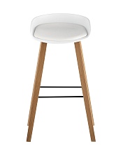Барный стул Stool Group LIBRA белый с ПУ подушкой деревян. ножки 8319B WHITE 5