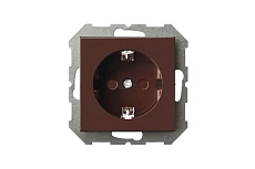 Розетка 2P+E Liregus Epsilon со шторками коричневый 28-1367 3