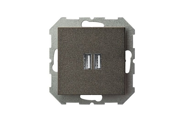 Розетка 2xUSB Liregus Epsilon антрацит 28-1136 изображение 5 Розетка 2xUSB Liregus Epsilon антрацит 28-1136 Фото № 5
