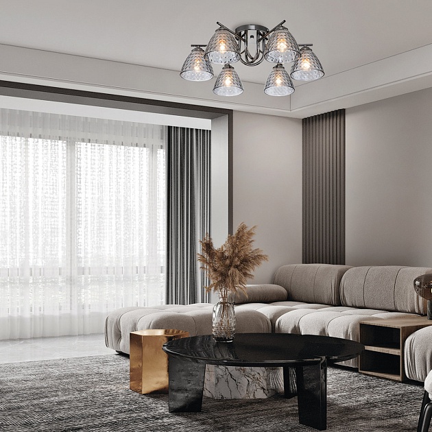 Потолочная люстра Escada Adonis 659/6PL Black изображение 2 Потолочная люстра Escada Adonis 659/6PL Black Фото № 2