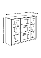 Тумба Шведский Стандарт Сириус 117х95 с 3 ящиками 2.02.03.380.1 3