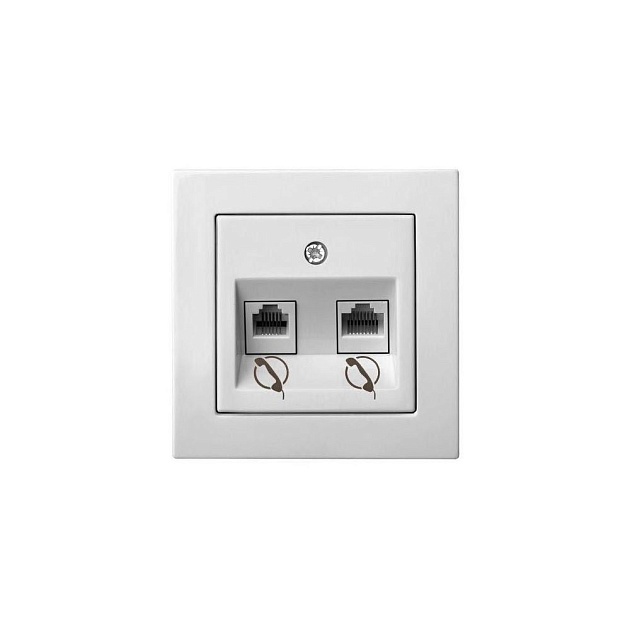 Розетка 2хRJ11 Liregus Epsilon белый 28-031 Фото № 