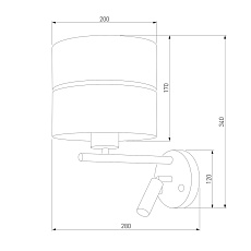 Бра TK Lighting 2579 Hilton Black Gold 2