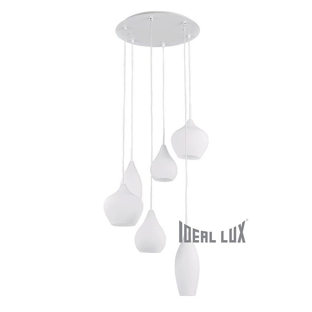 Подвесная люстра Ideal Lux Soft SP6 Bianco 087818 Фото № 