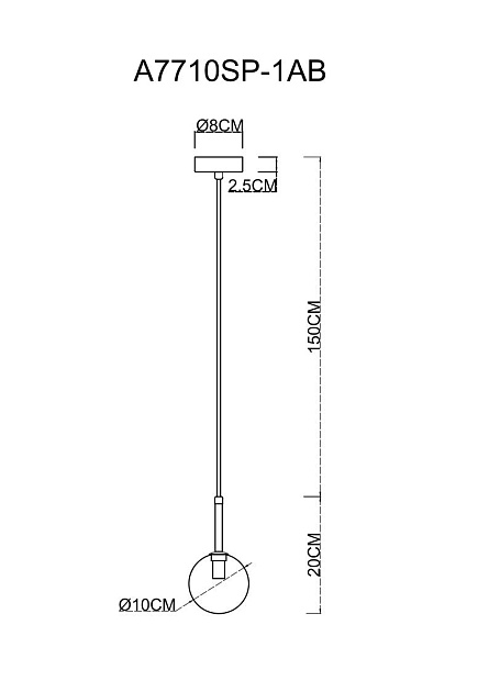 Подвесной светильник Arte Lamp Cameron A7710SP-1AB Фото № 3
