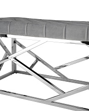 Банкетка Stool Group АРТ ДЕКО вельвет серый сталь серебро BENCH-016-GR 2