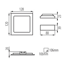 Встраиваемый светодиодный светильник Kanlux KATRO V2LED 6W-WW-B 33564 1