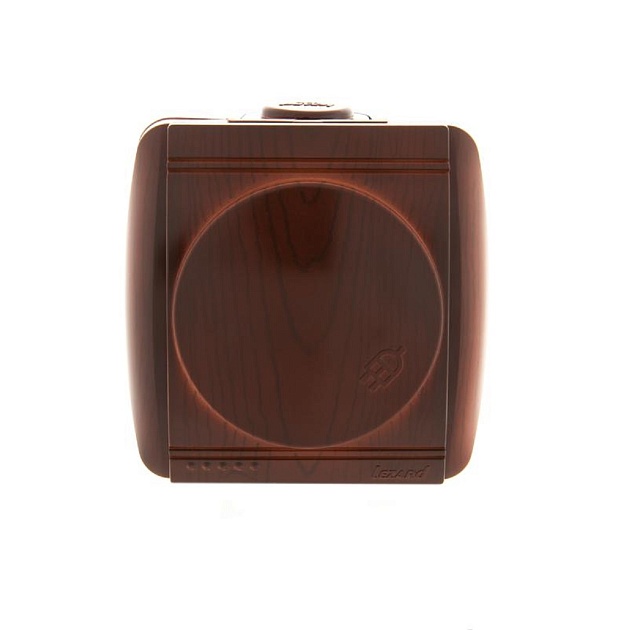 Розетка с зазем. с крышкой Lezard Nata вишня 710-0600-123 Фото № 