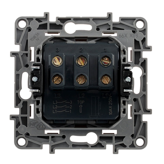 Выключатель трехклавишный Legrand Etika 10A 250V белый 672213 Фото № 3