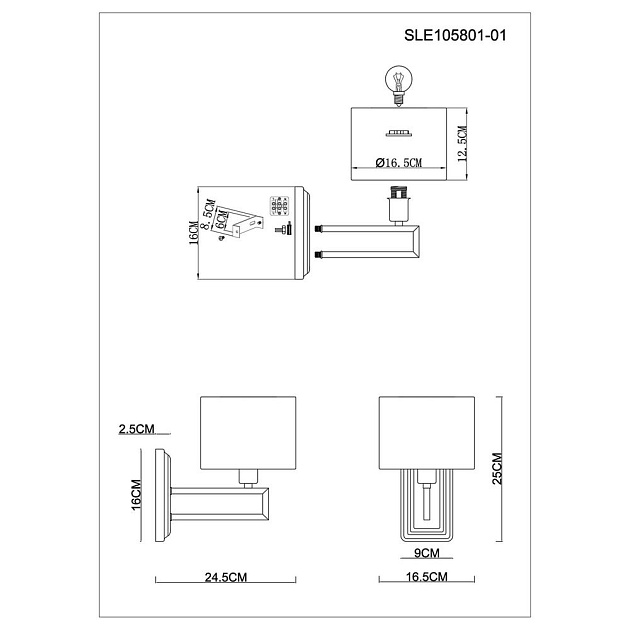 Бра Evoluce Danae SLE105801-01 изображение 2 Бра Evoluce Danae SLE105801-01 Фото № 2