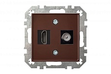 Розетка HDMI/TV оконечная Liregus Epsilon коричневый 28-1561 4